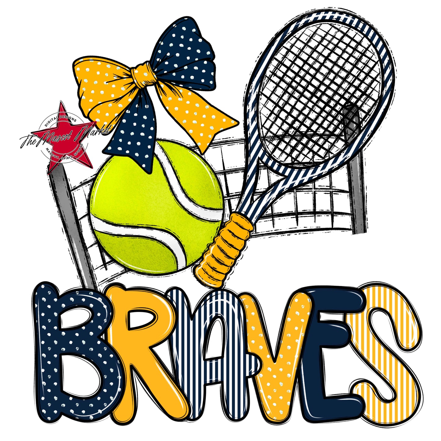 Braves Tennis Spirit Design-Navy & Yellow