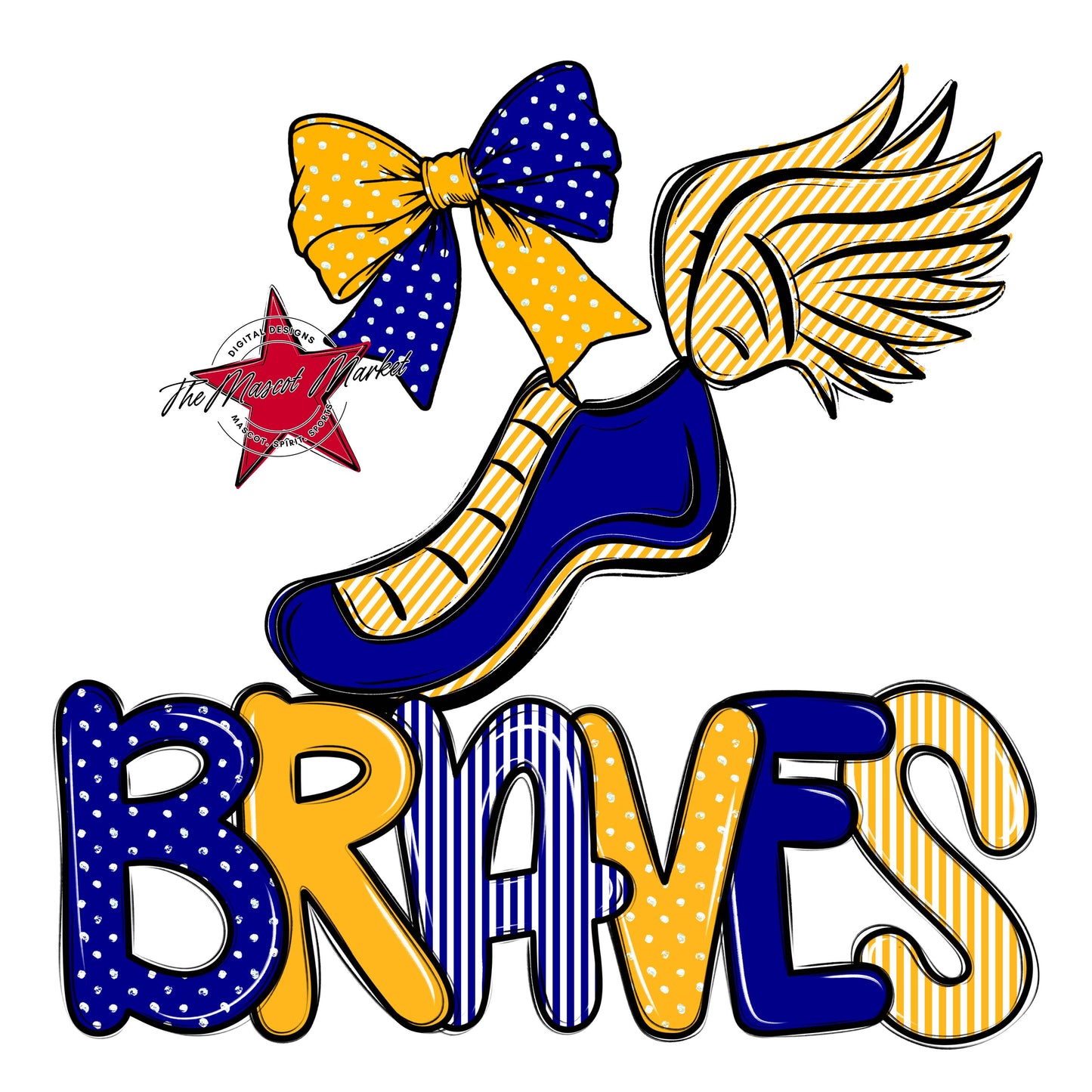 Braves Track Spirit Design-Blue & Yellow