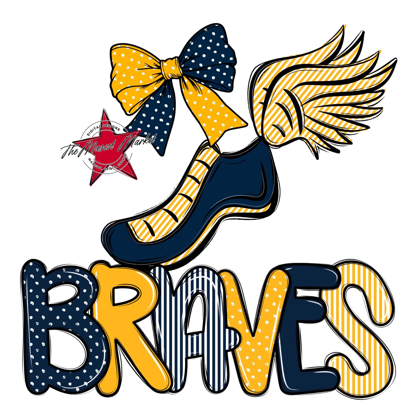 Braves Track Spirit Design-Navy & Yellow