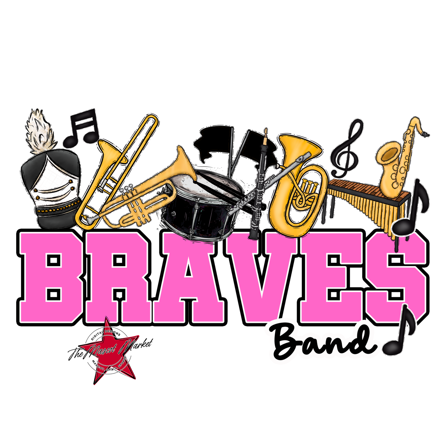 Braves Varsity Band-Baby Pink
