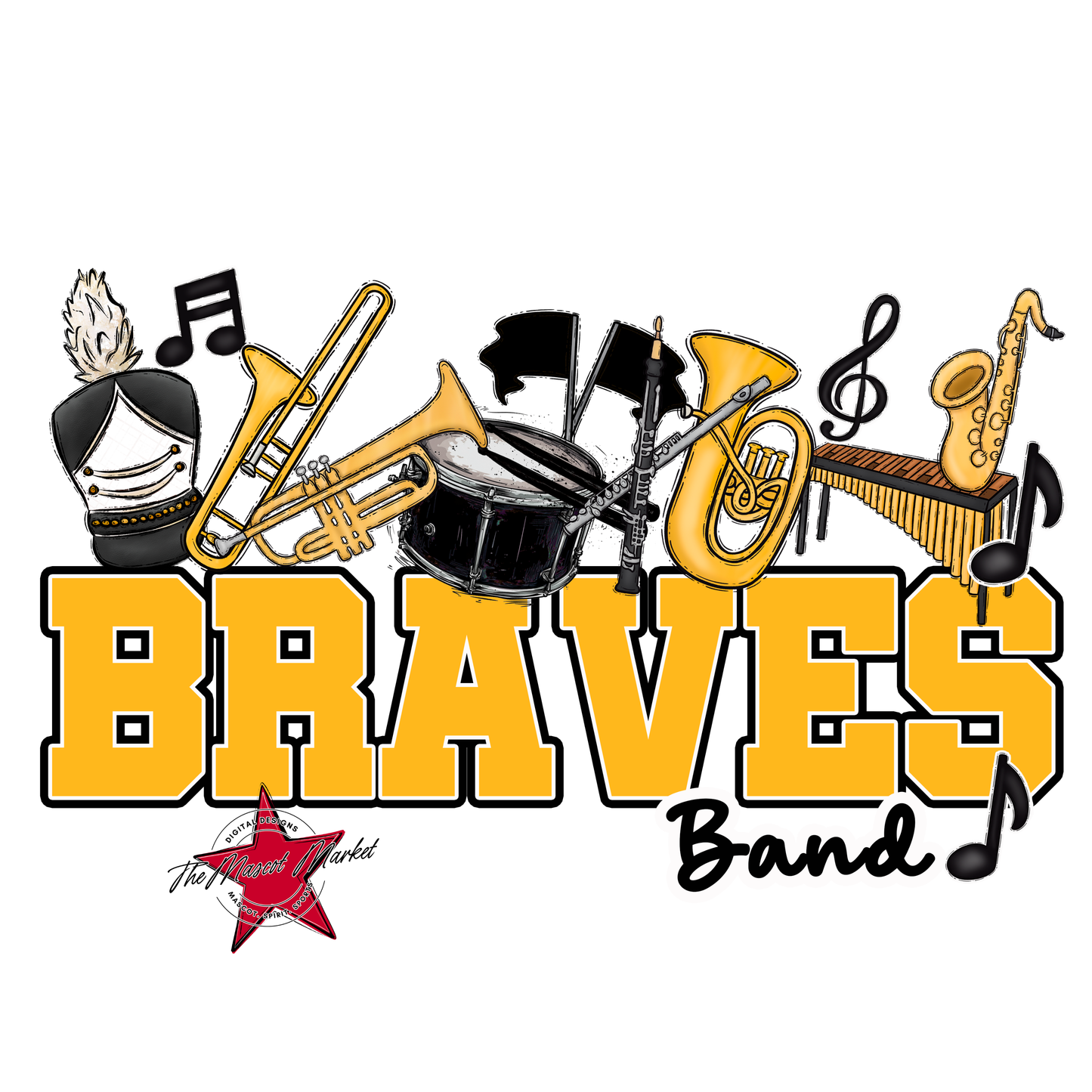 Braves Varsity Band-Yellow