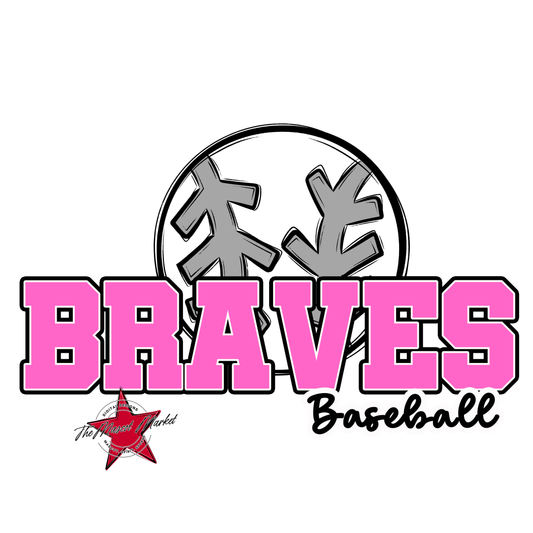 Braves Varsity Baseball-Baby Pink