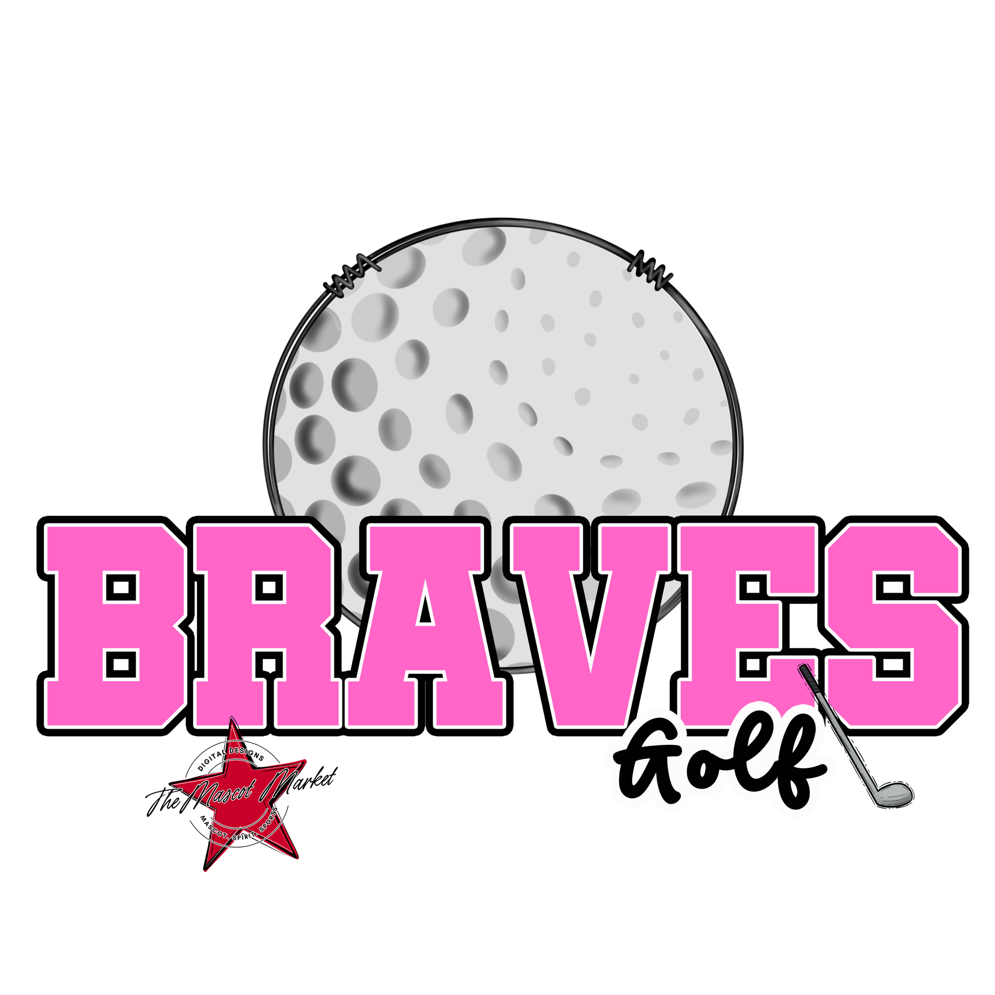 Braves Varsity Golf-Baby Pink