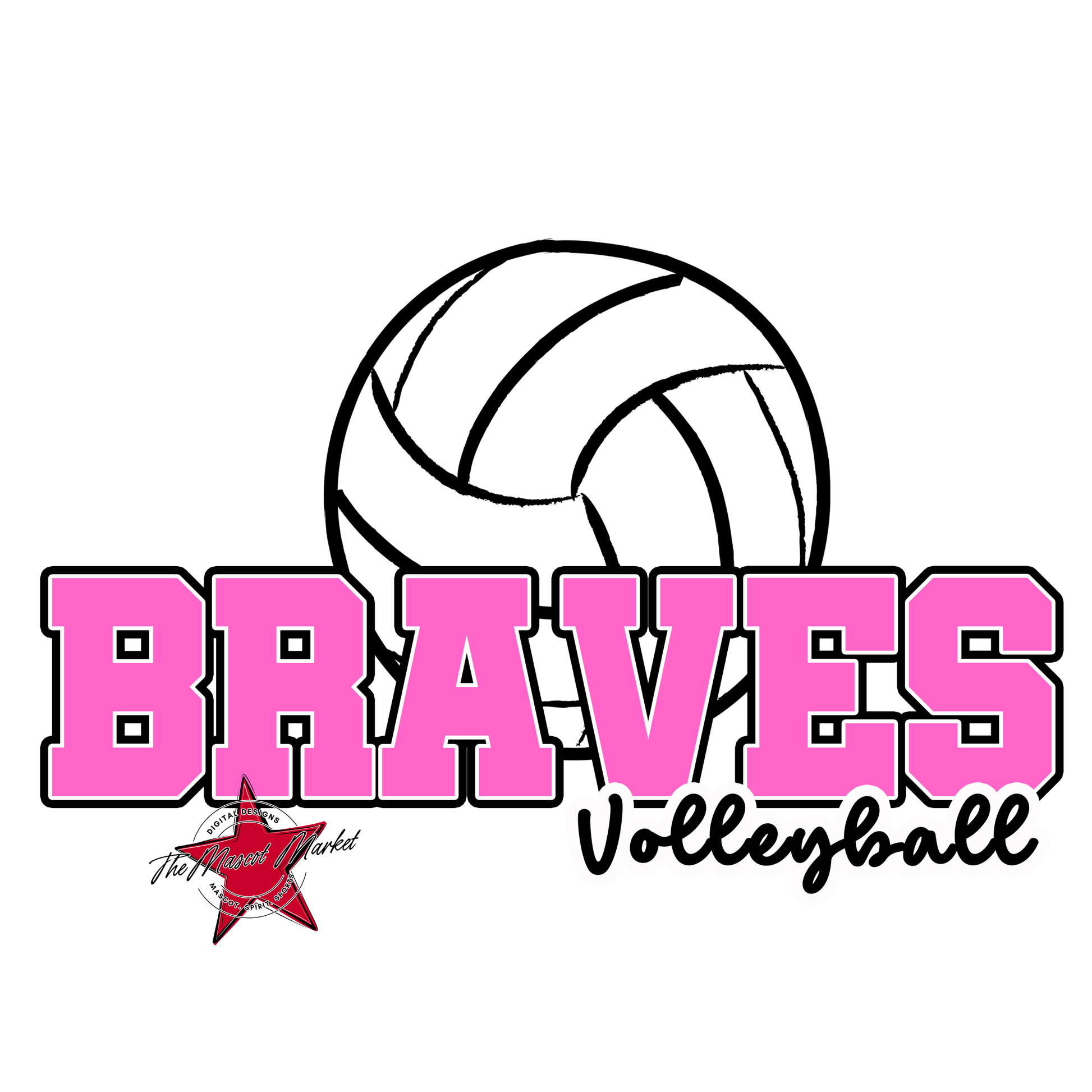 Braves Varsity Volleyball-Baby Pink