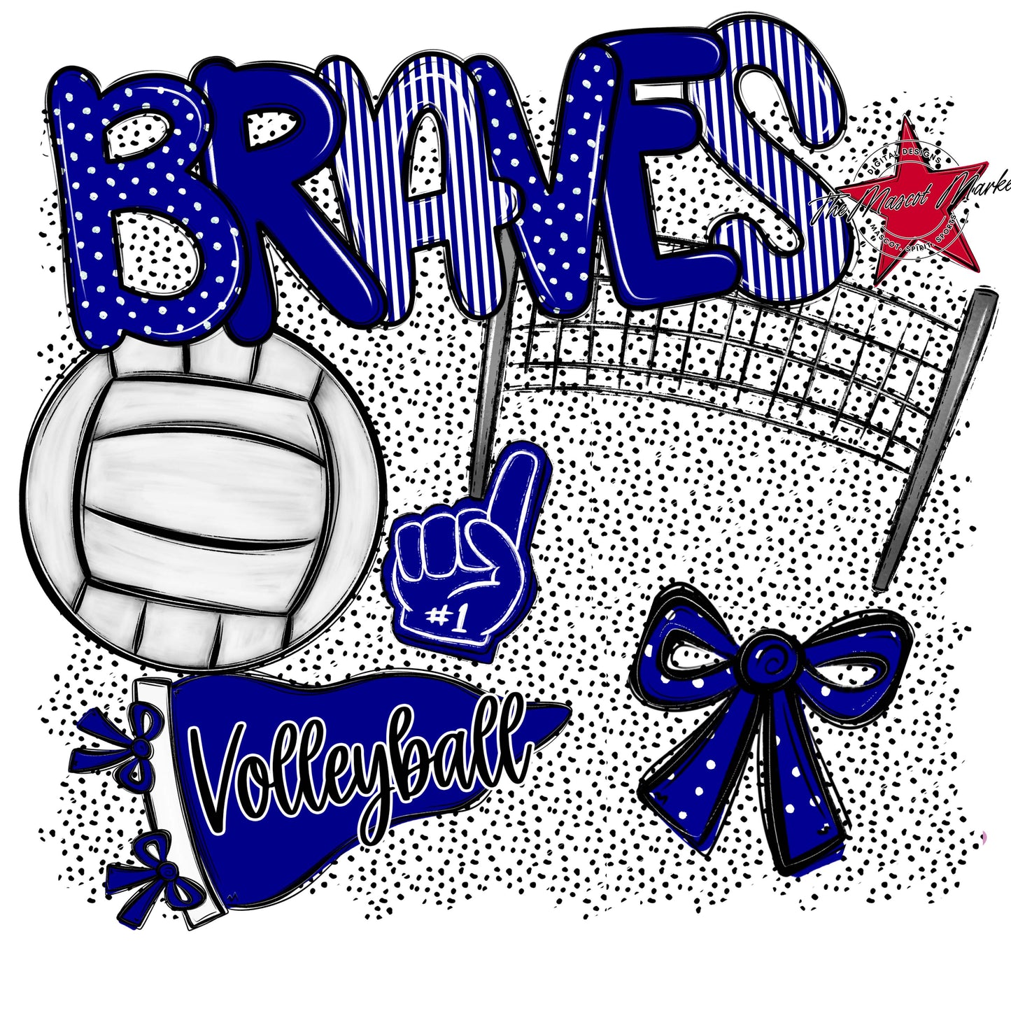 Braves Volleyball Spirit-Blue