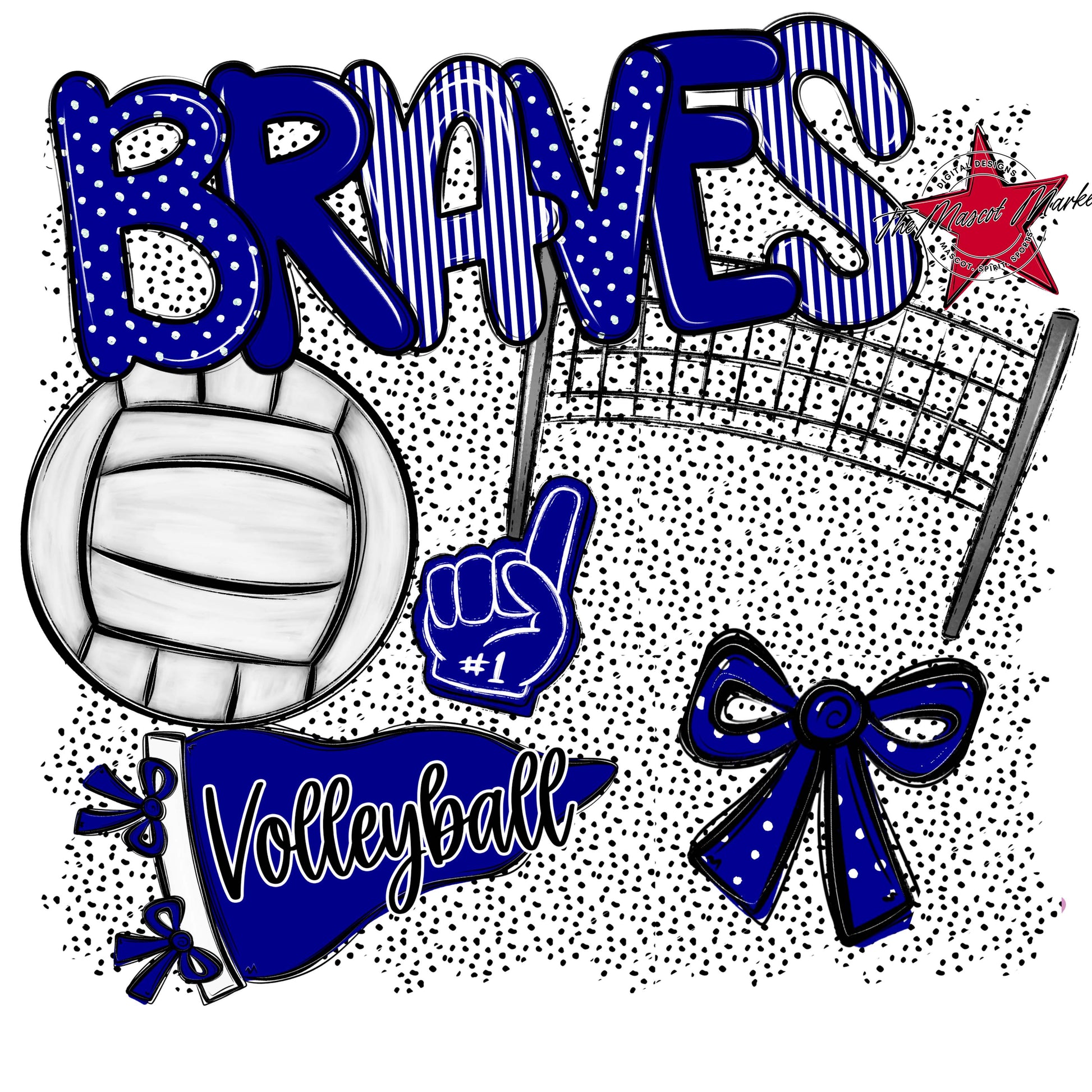 Braves Volleyball Spirit-Blue