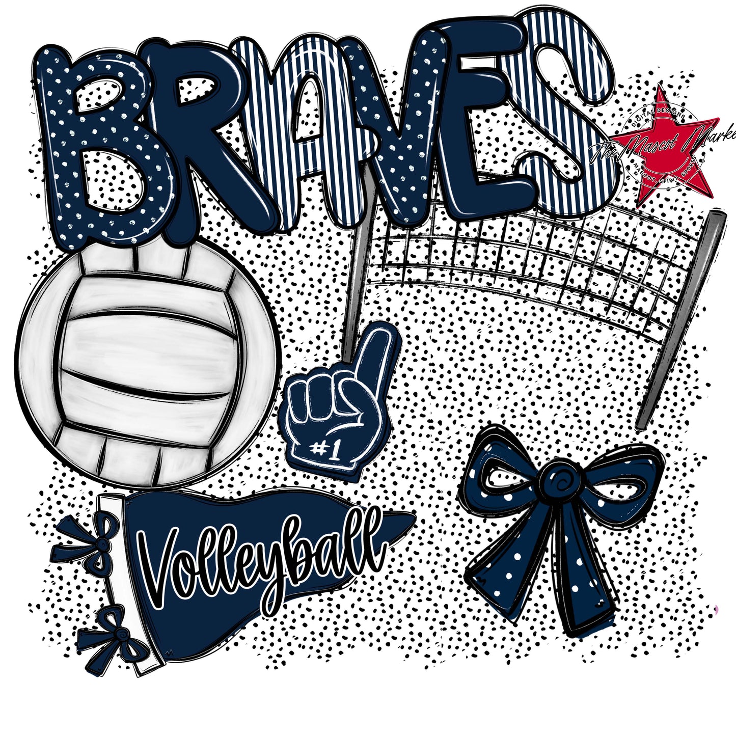 Braves Volleyball Spirit-Navy
