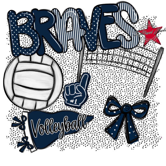 Braves Volleyball Spirit-Navy