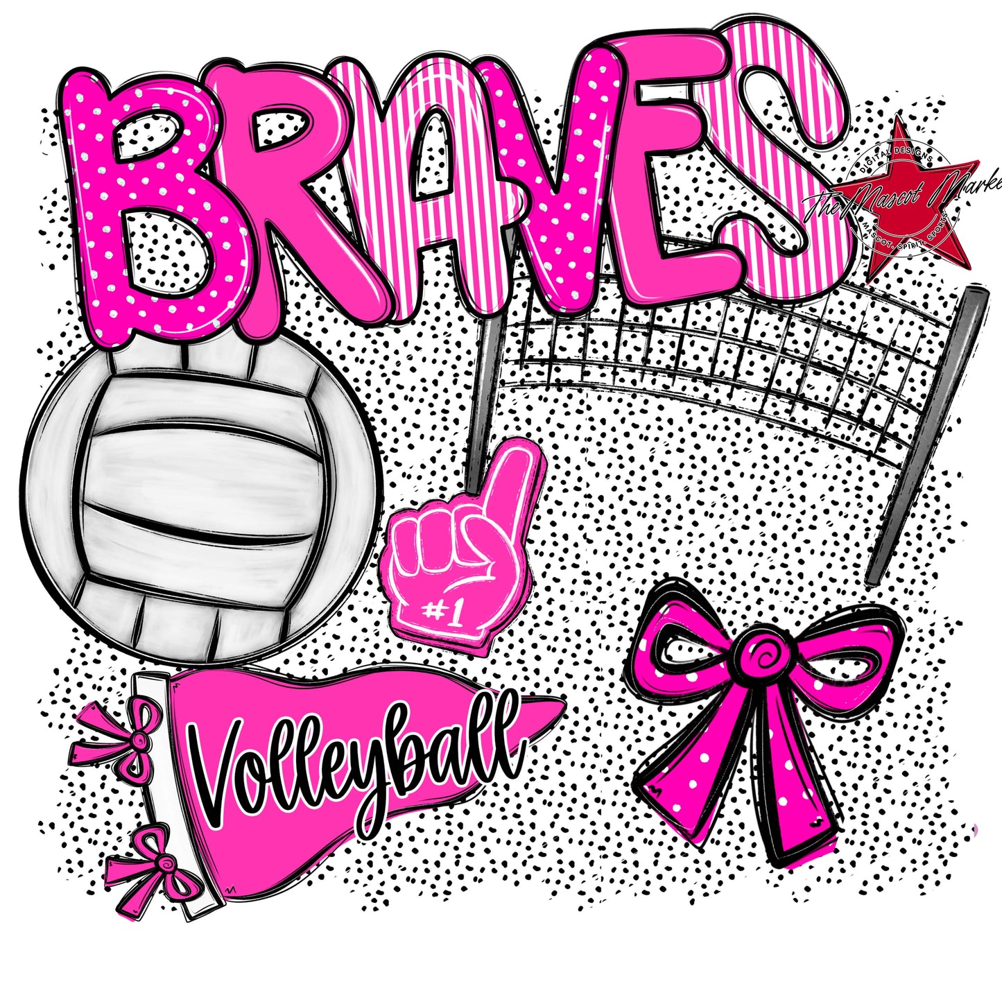 Braves Volleyball Spirit-Pink