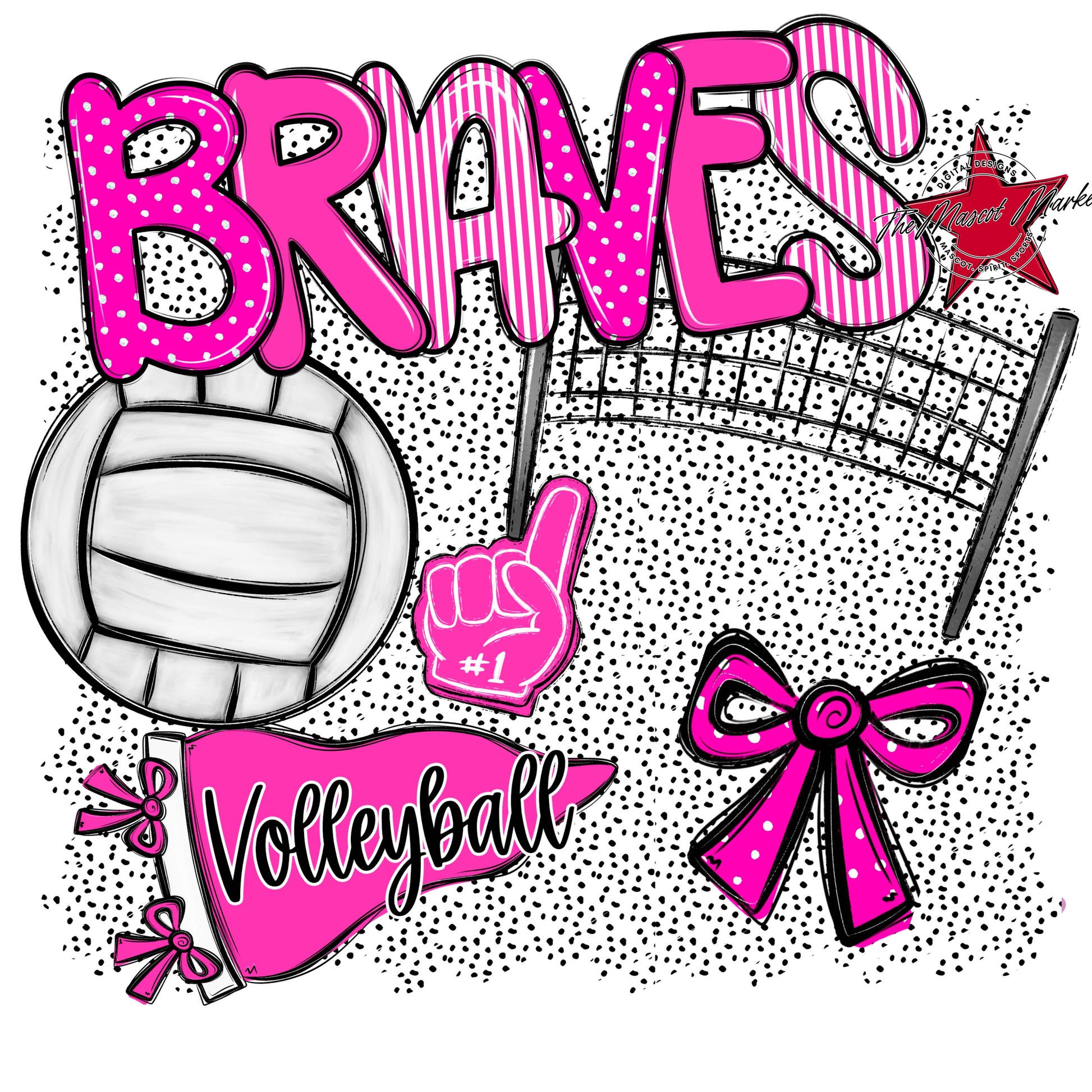 Braves Volleyball Spirit-Pink