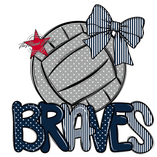 Braves Volleyball Spirit Design-Navy
