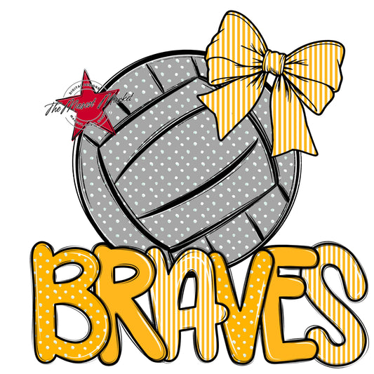 Braves Volleyball Spirit Design-Yellow