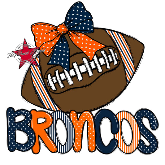 Broncos Football Spirit Design-Navy & Orange