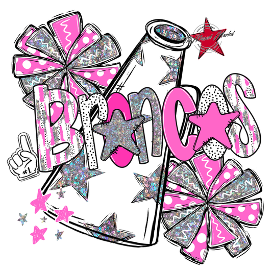 Broncos Alpha Megaphone Design-Baby Pink