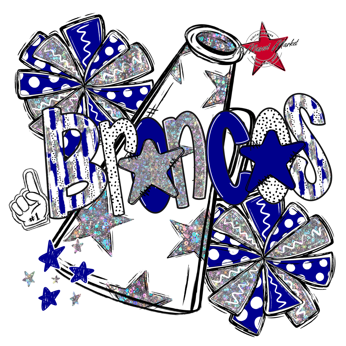Broncos Alpha Megaphone Design-Blue