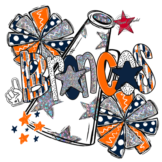 Broncos Alpha Megaphone Design-Navy-Orange