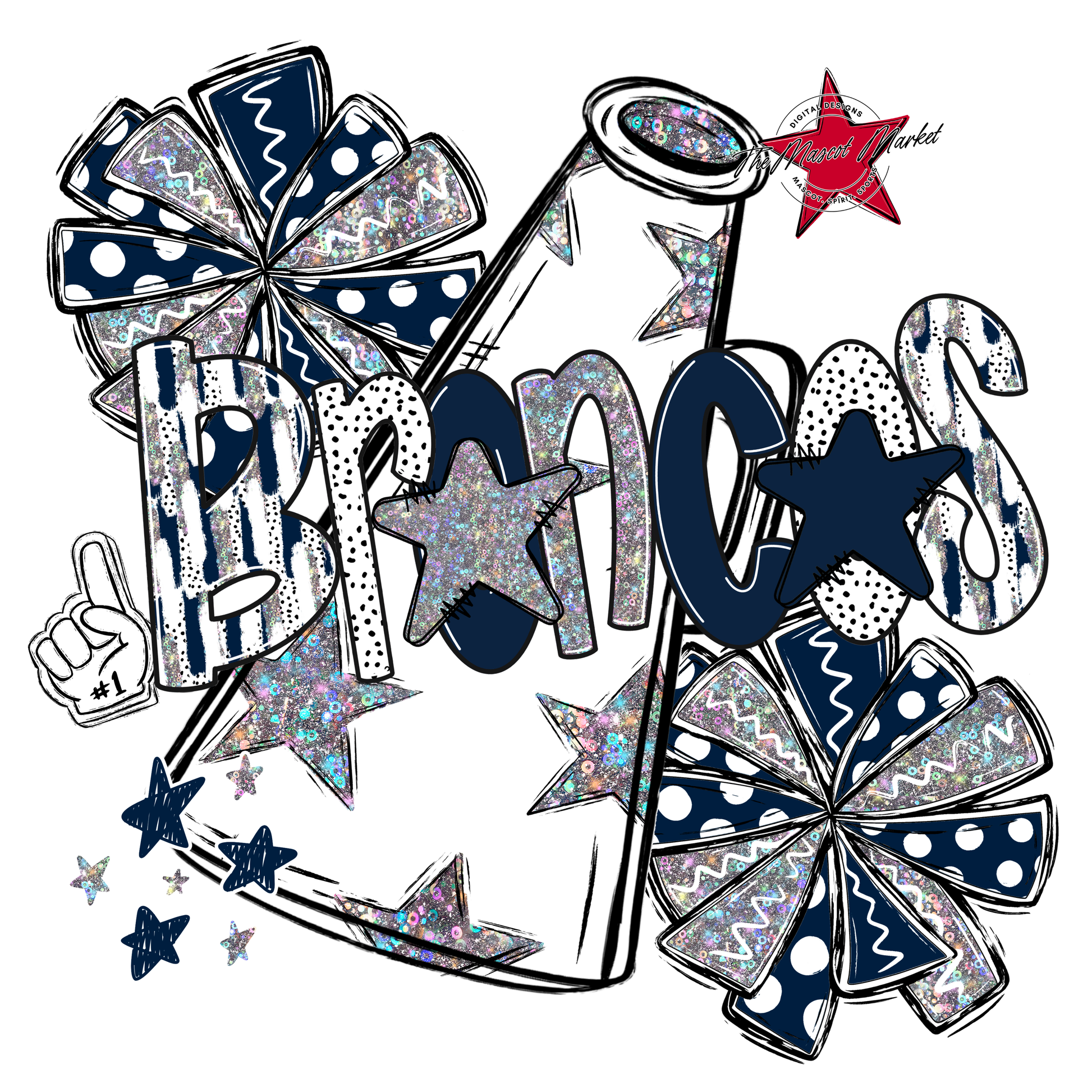 Broncos Alpha Megaphone Design-Navy