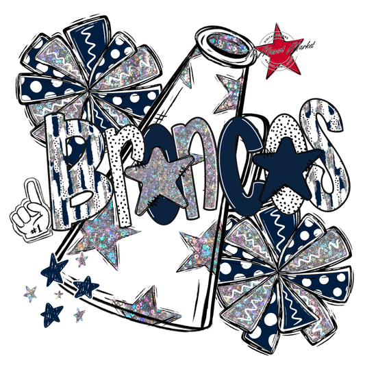 Broncos Alpha Megaphone Design-Navy