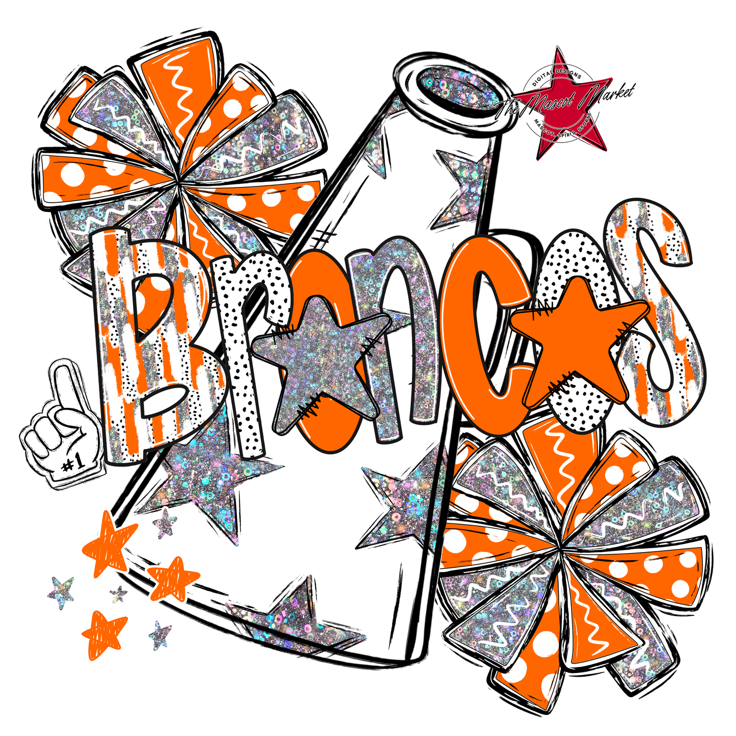 Broncos Alpha Megaphone Design-Orange