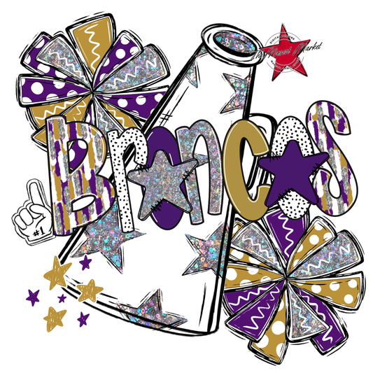 Broncos Alpha Megaphone Design-Purple-Gold