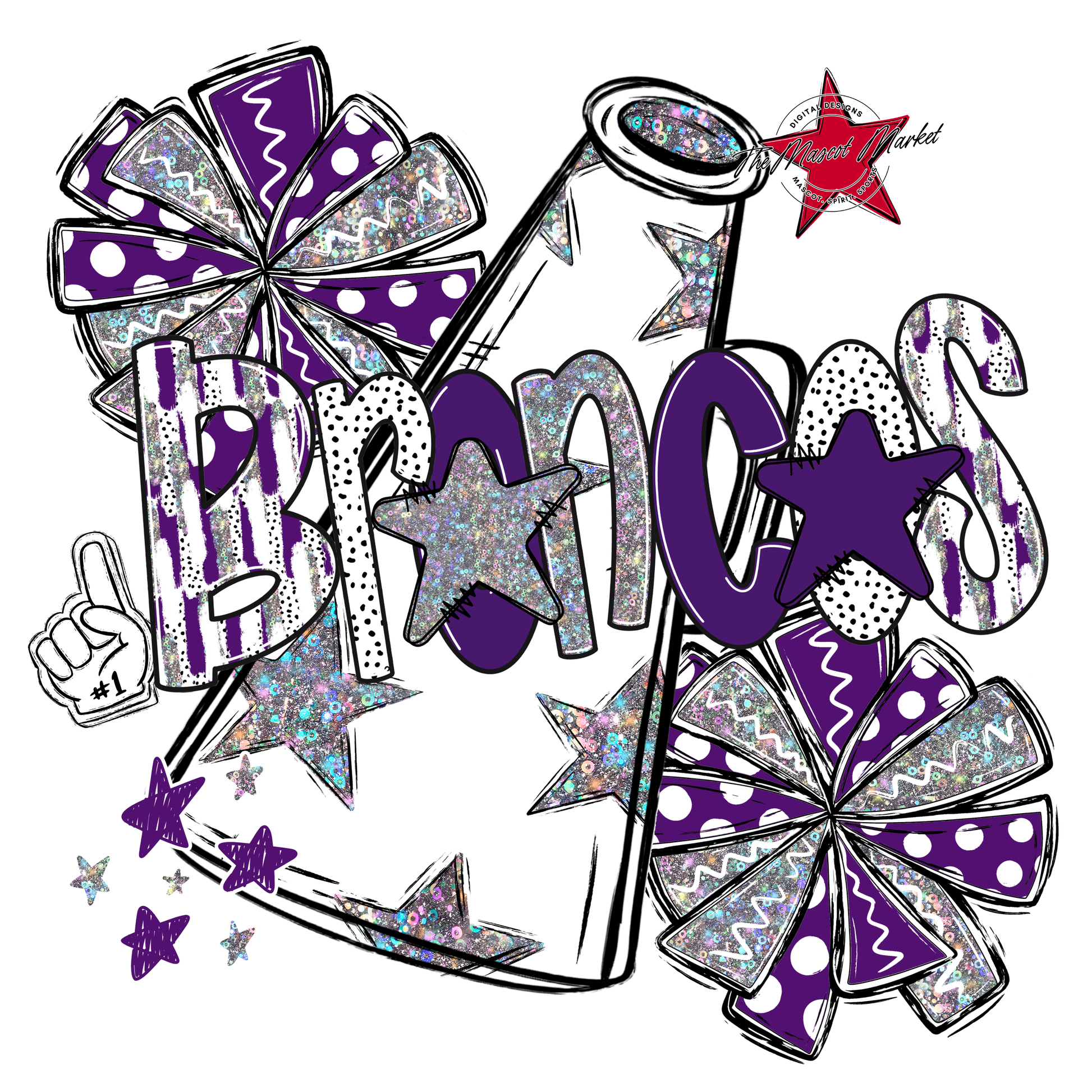 Broncos Alpha Megaphone Design-Purple