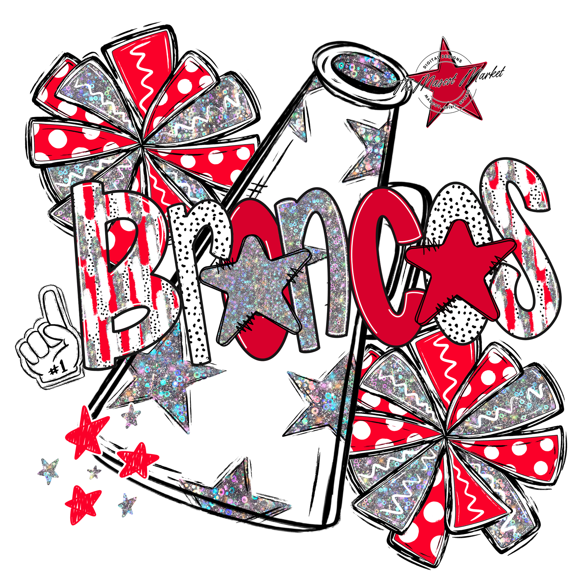 Broncos Alpha Megaphone Design-Red