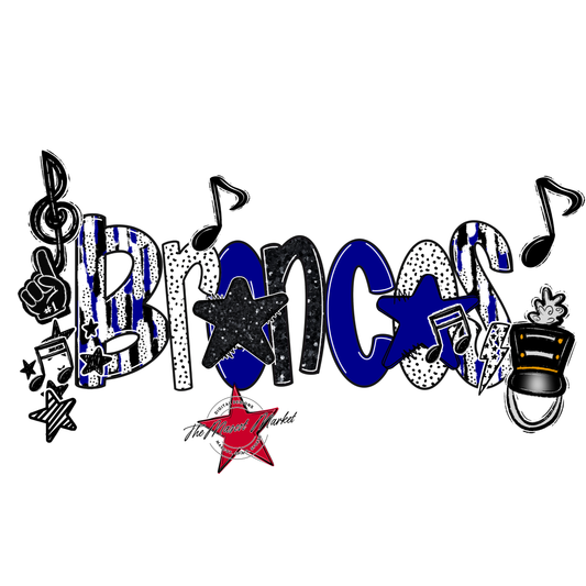 Broncos Band Scrape-Blue