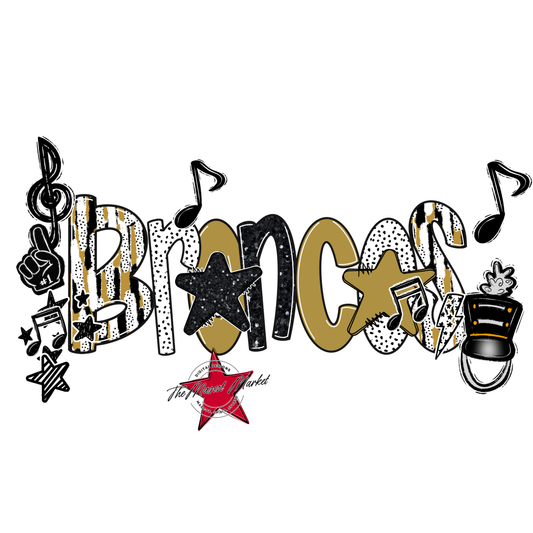 Broncos Band Scrape-Gold