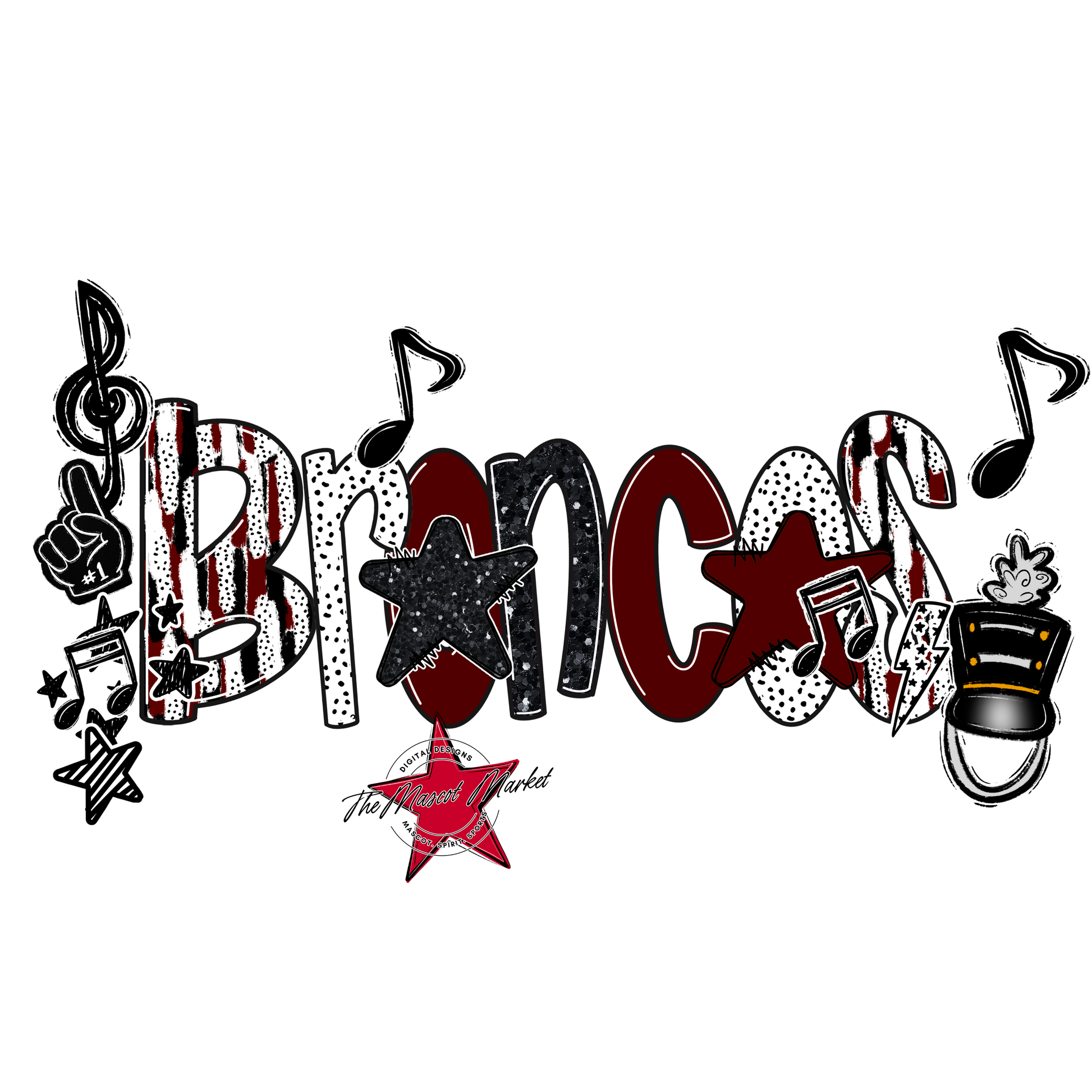 Broncos Band Scrape-Maroon