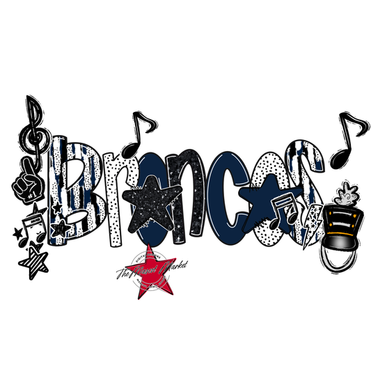 Broncos Band Scrape-Navy