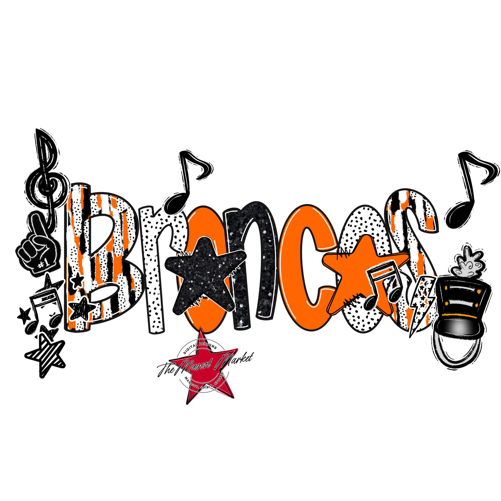 Broncos Band Scrape-Orange
