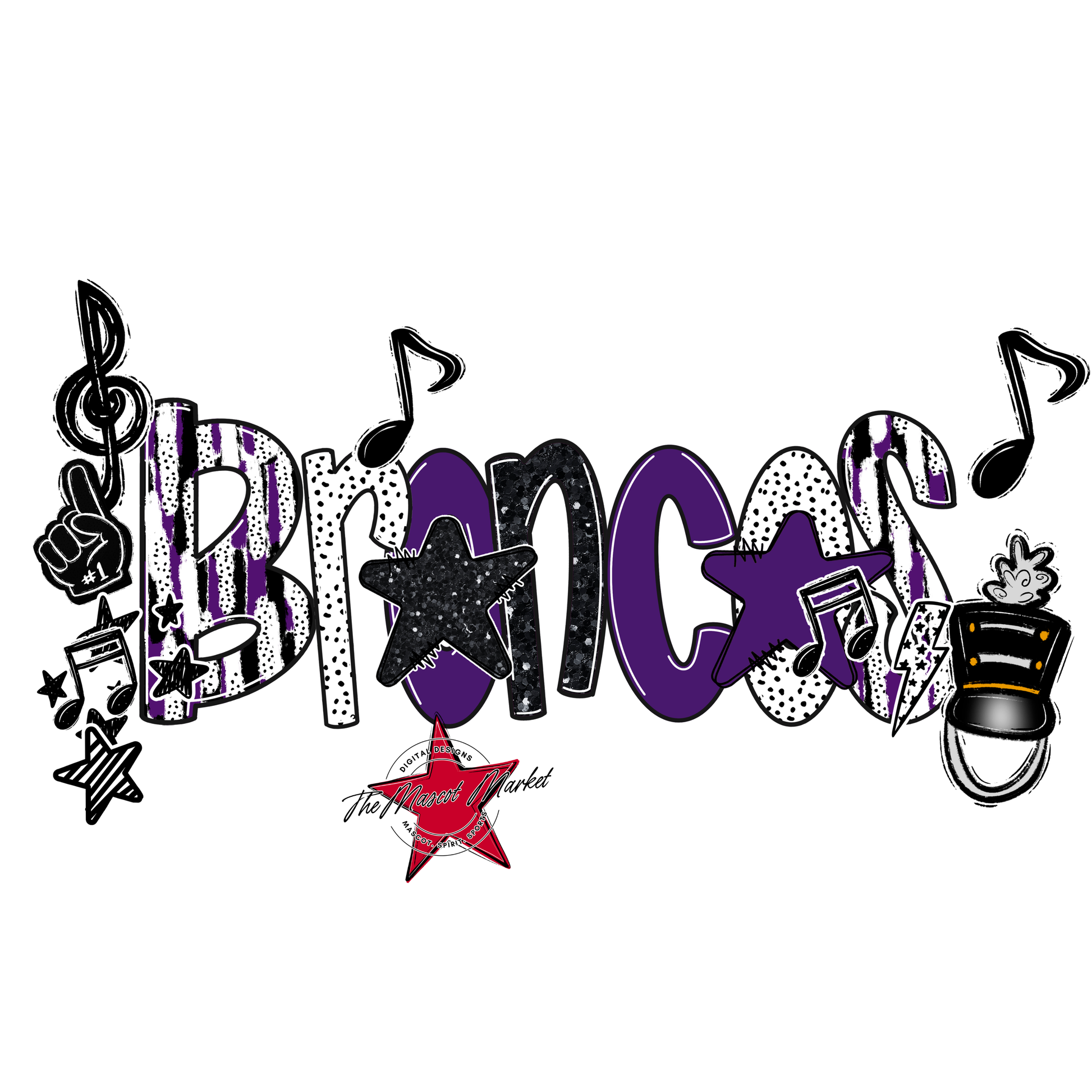 Broncos Band Scrape-Purple