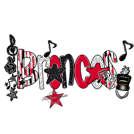 Broncos Band Scrape-Red