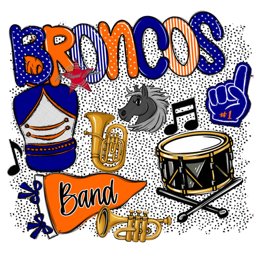 Broncos Band Spirit-Blue & Orange