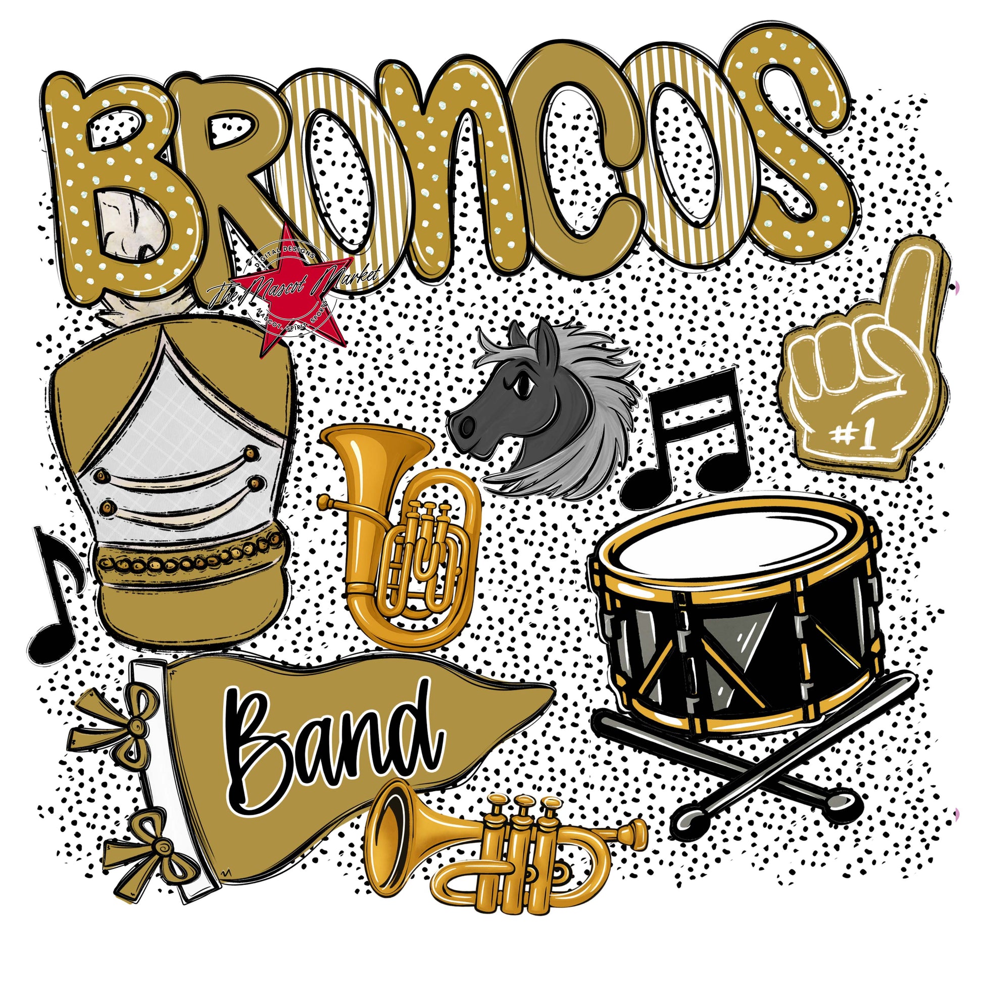 Broncos Band Spirit-Gold