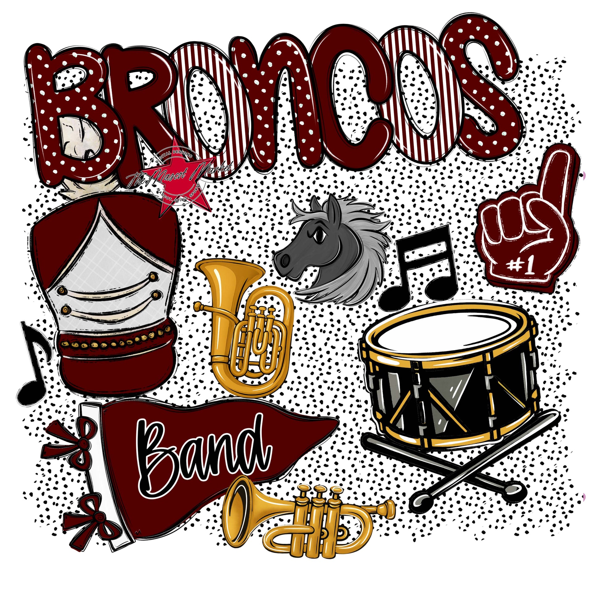Broncos Band Spirit-Maroon