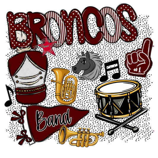 Broncos Band Spirit-Maroon