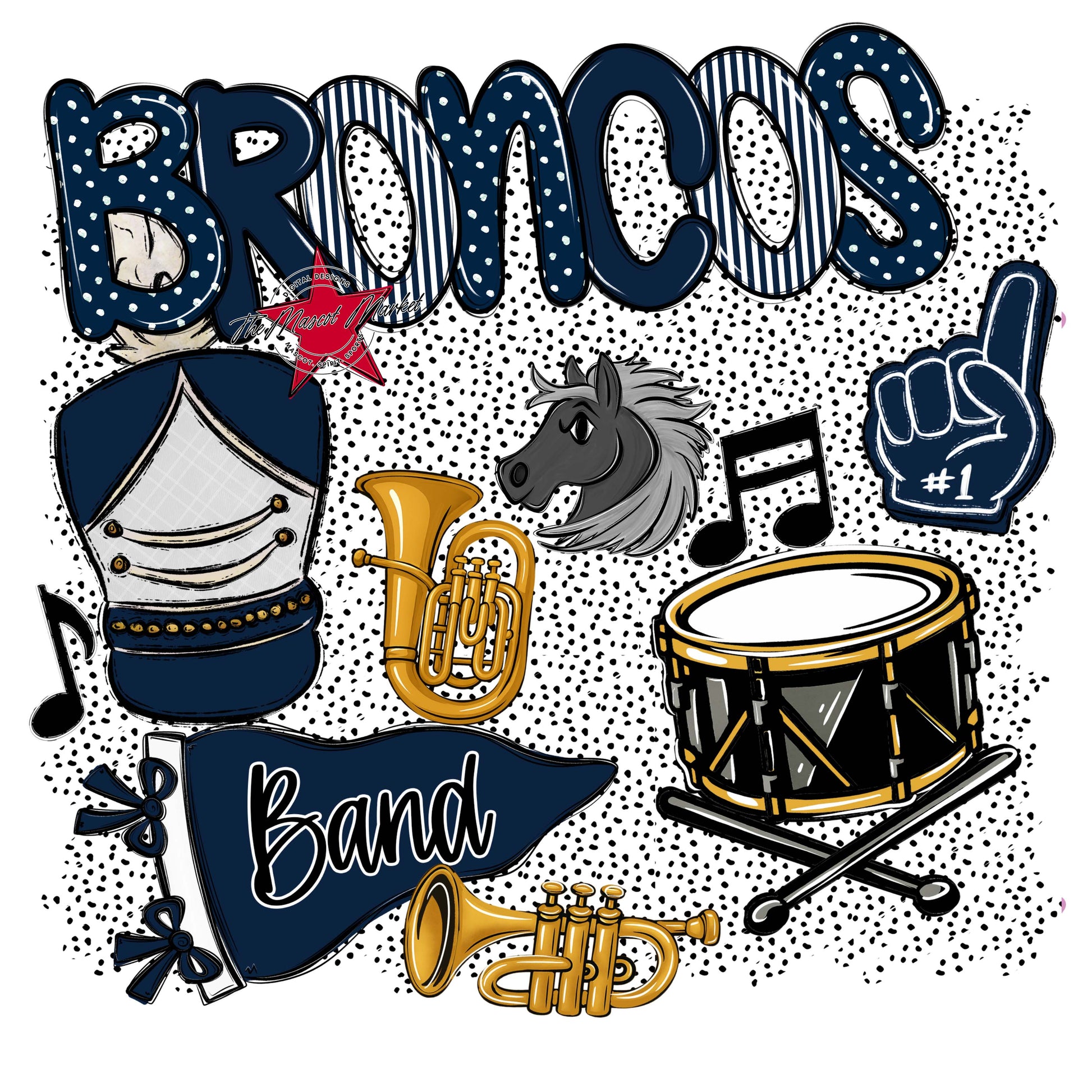 Broncos Band Spirit-Navy