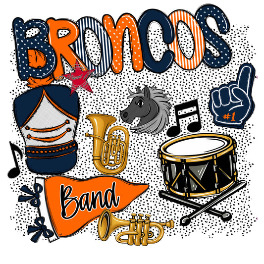 Broncos Band Spirit-Navy & Orange