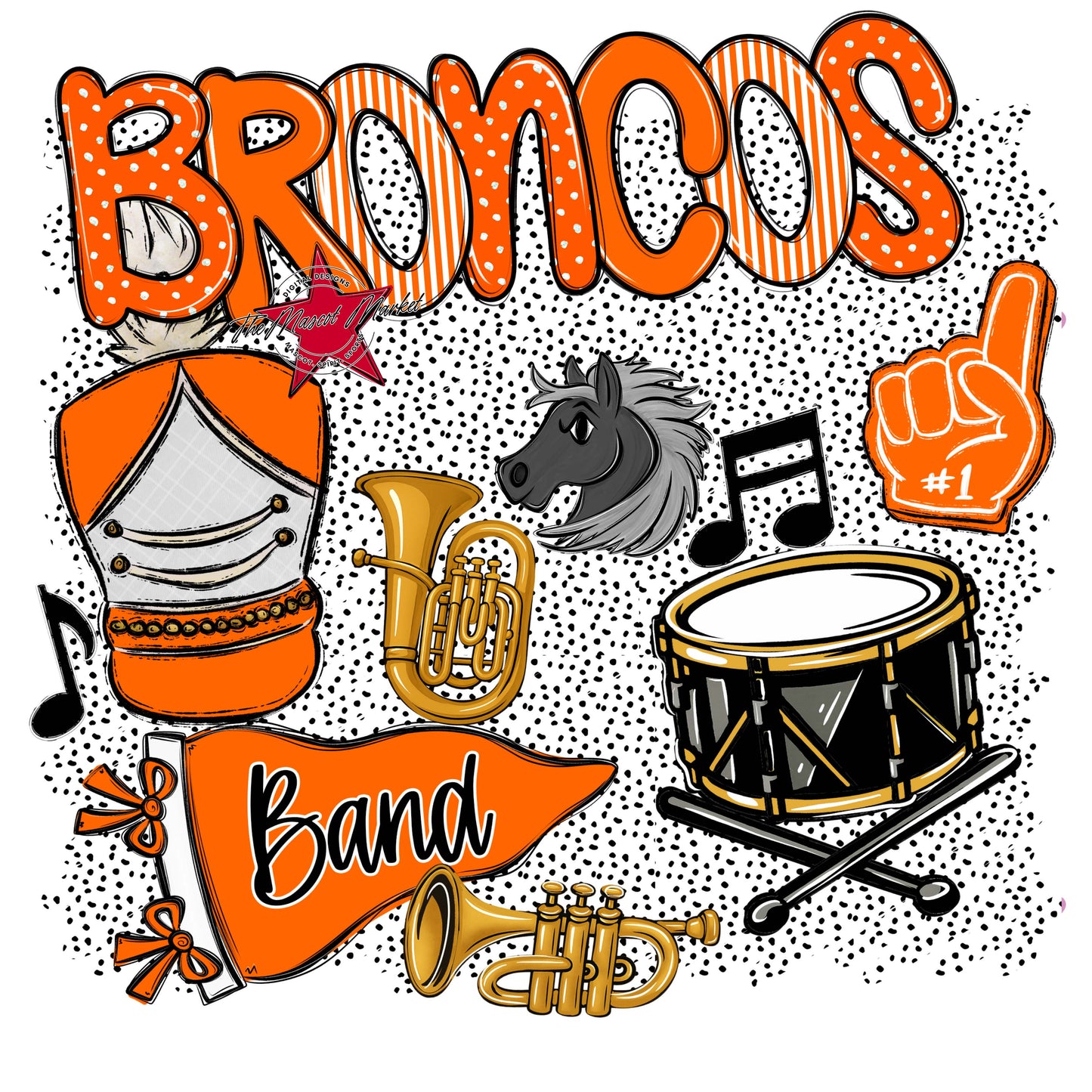 Broncos Band Spirit-Orange
