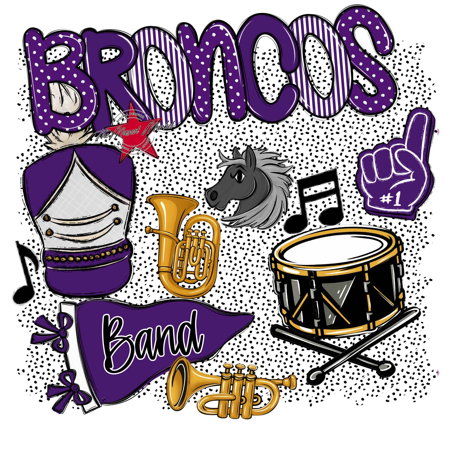 Broncos Band Spirit-Purple