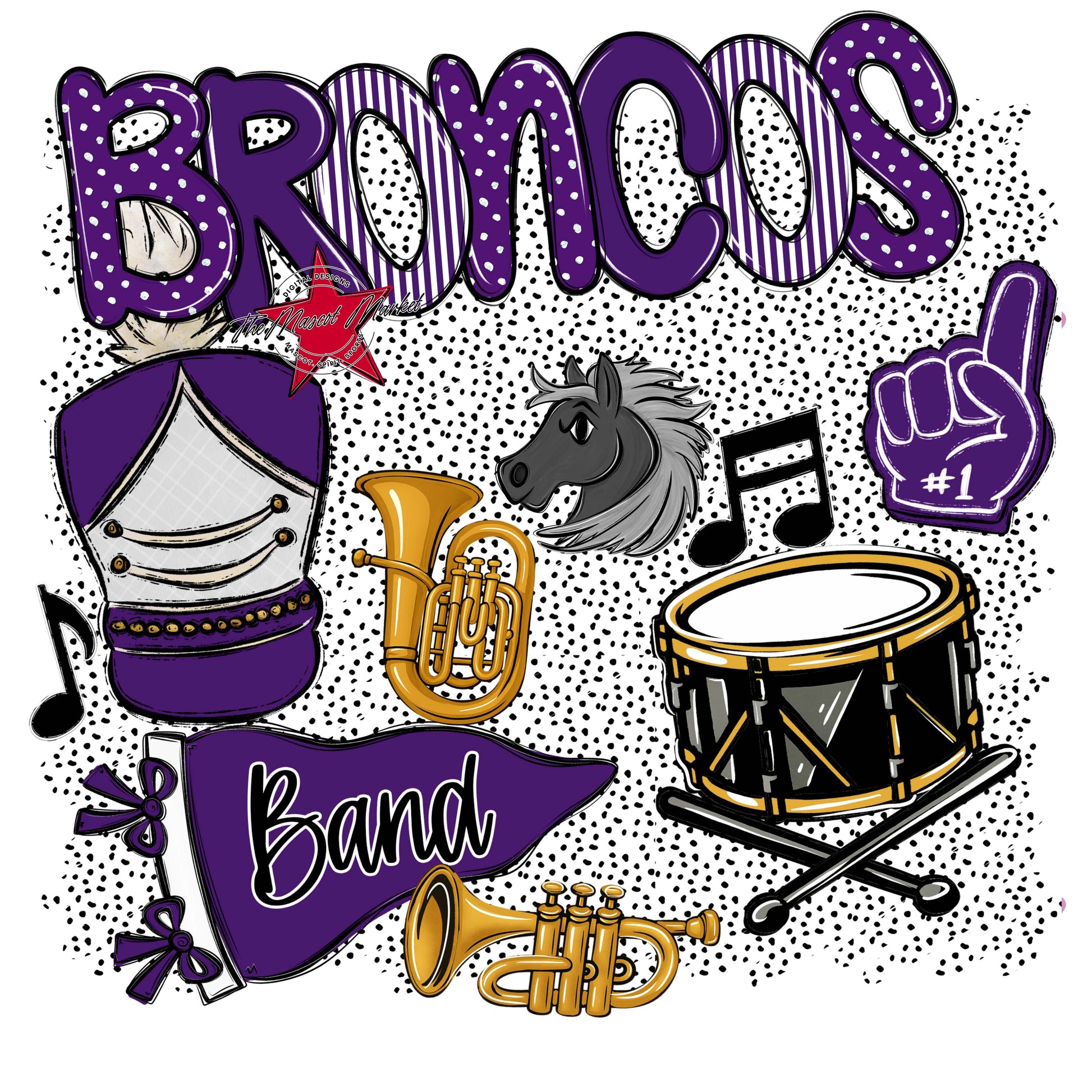 Broncos Band Spirit-Purple