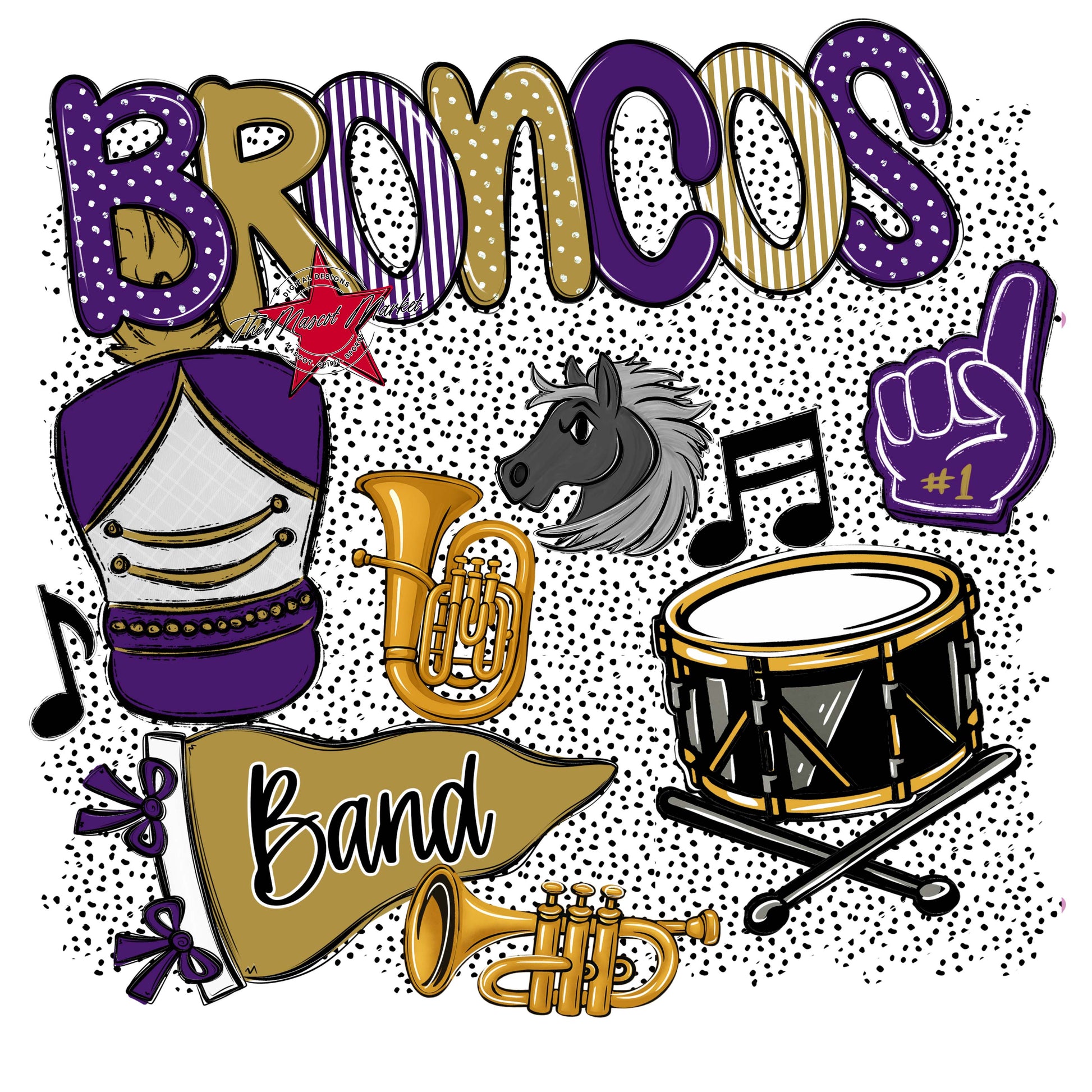 Broncos Band Spirit-Purple & Gold
