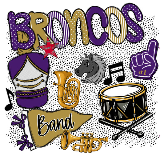 Broncos Band Spirit-Purple & Gold