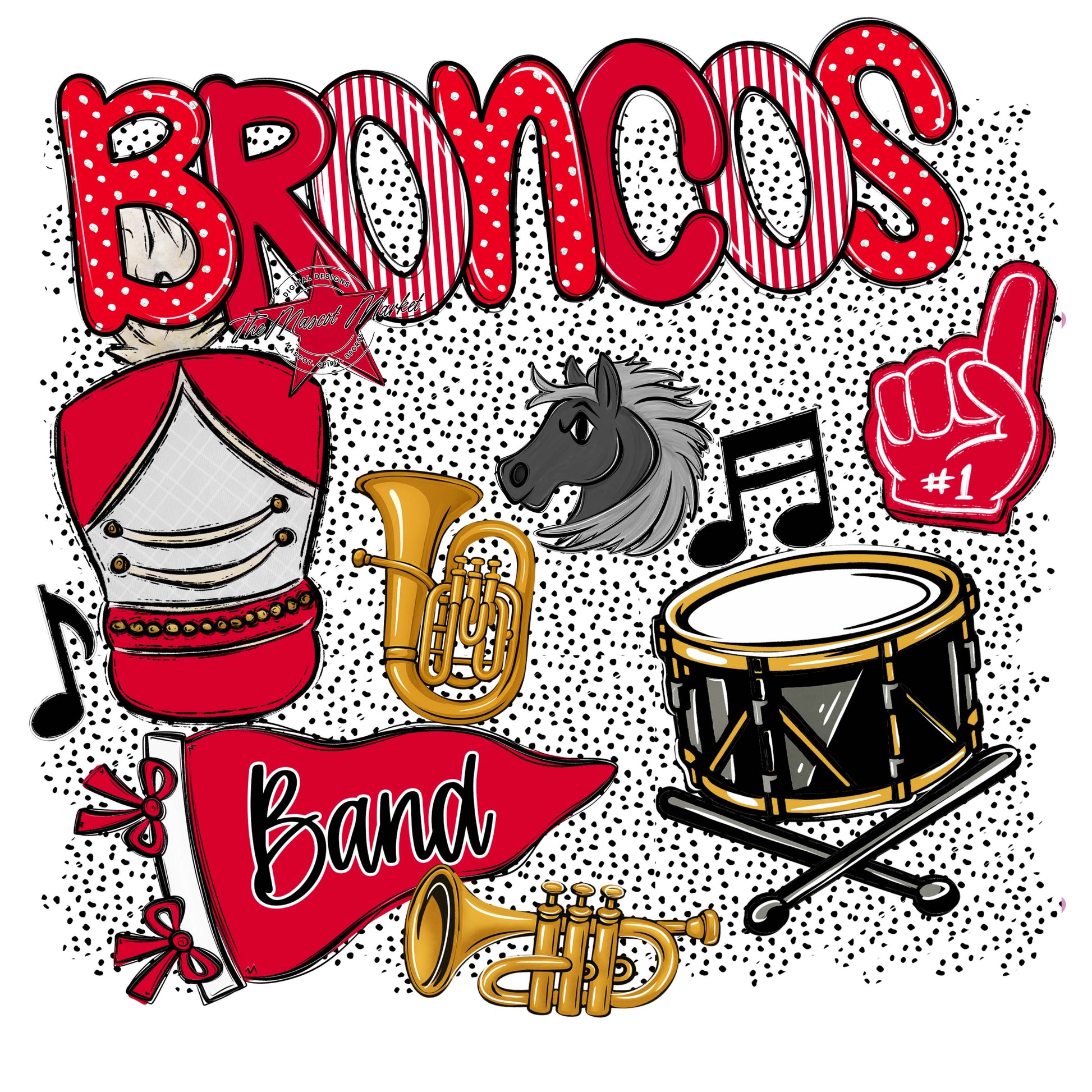 Broncos Band Spirit-Red