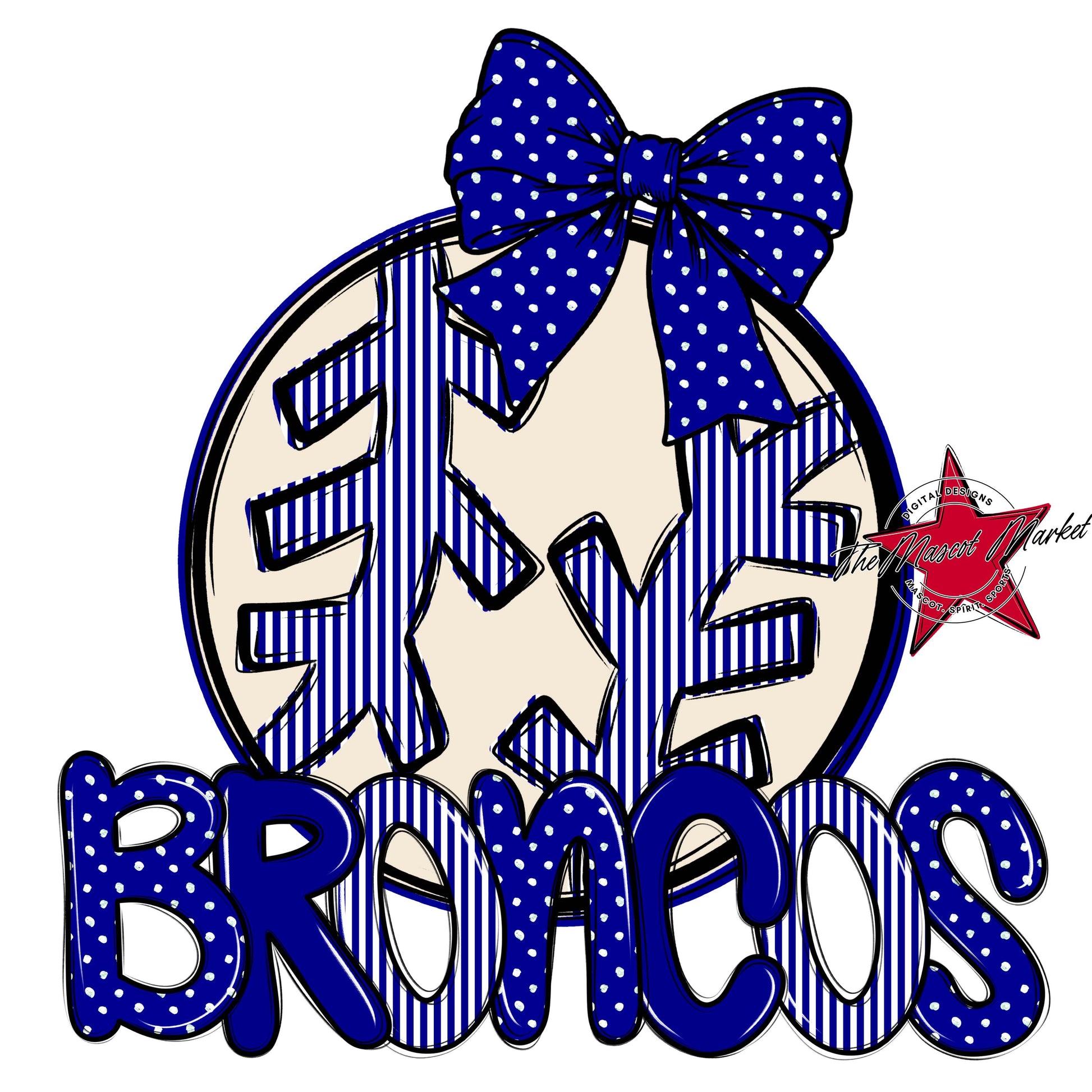 Broncos Baseball-Softball Spirit Design-Blue