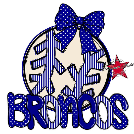 Broncos Baseball-Softball Spirit Design-Blue