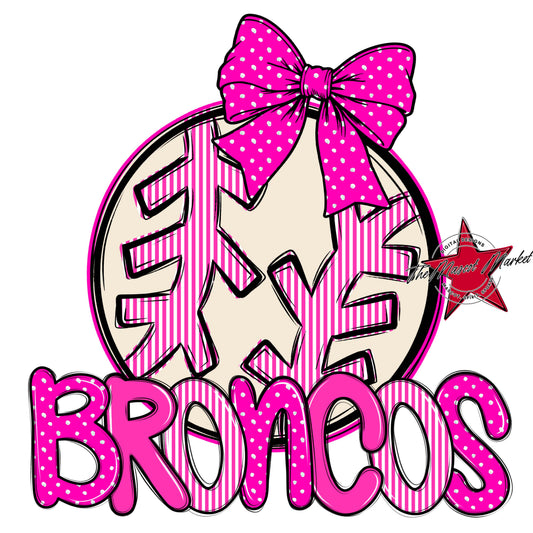 Broncos Baseball-Softball Spirit Design-Pink