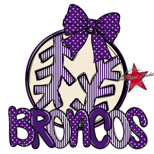 Broncos Baseball-Softball Spirit Design-Purple