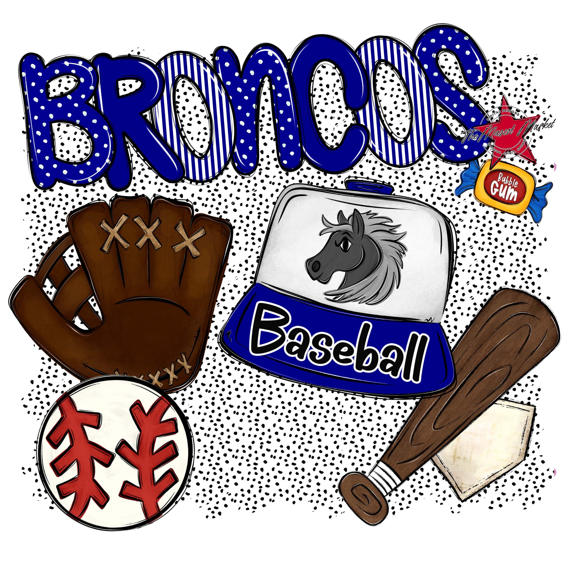 Broncos Baseball Spirit-Blue